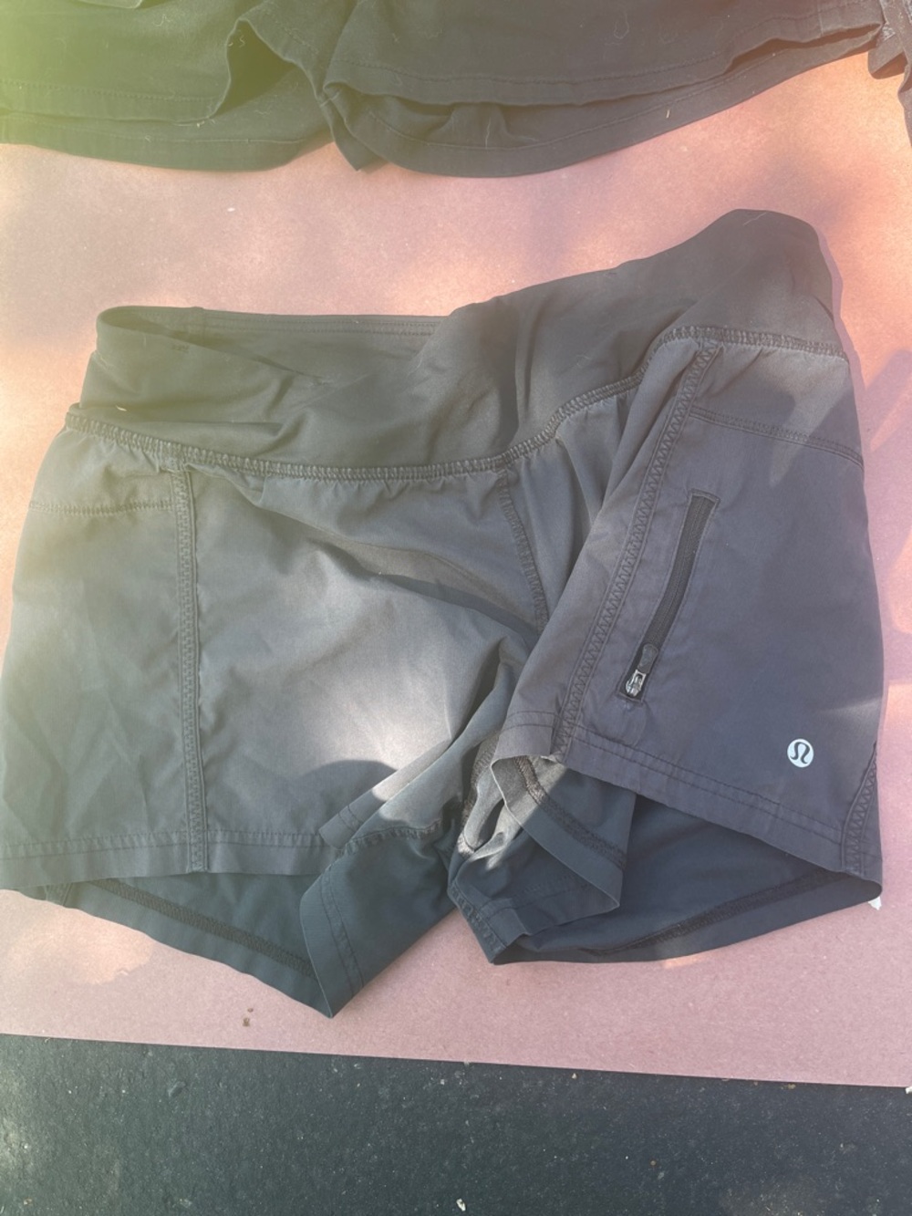 lululemon athletica Black Athletic Shorts with Zip Pocket Detail